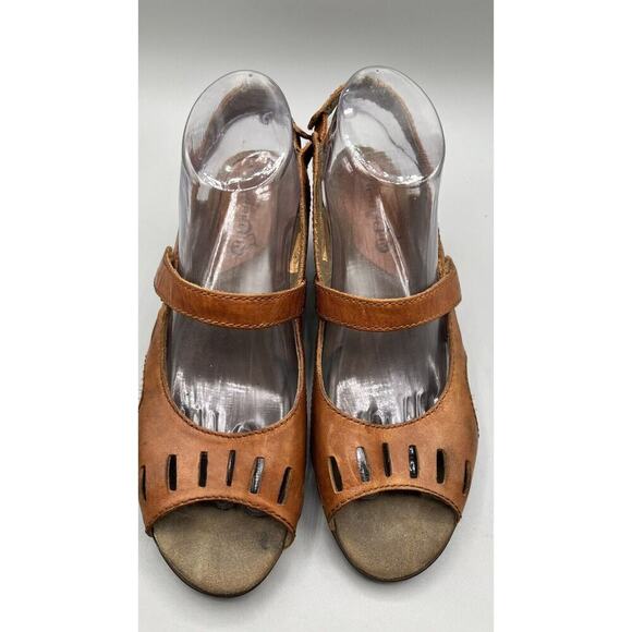 Merrell Evera Chase Tan Leather 3'' Heel Slingback Cycling Sandal J58052 Size 9 - Picture 8 of 14